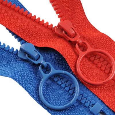 #5 Cerradura de resina con dientes de colores para prendas de vestir en rosa