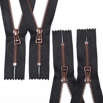 5# cierre de extremo anti-cobre cremalleras metálicas para ropa de mujer hombre chaqueta cremallera cremallera de metal personalizado