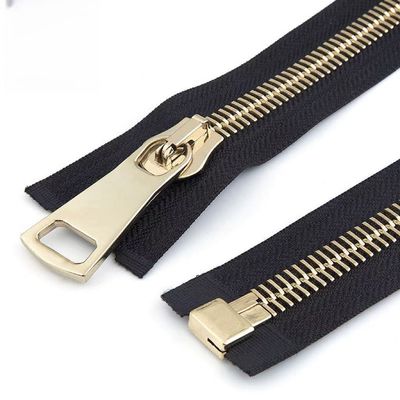 3#5#8#10#15#Zipper de metal de estilo europeo dientes finos dientes suizos dorados brillantes zipper de plata negro níquel tirador de cierre automático zipper de metal