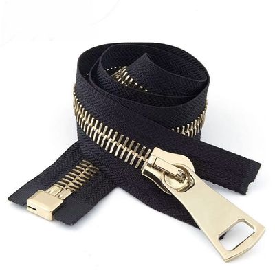 3#5#8#10#15#Zipper de metal de estilo europeo dientes finos dientes suizos dorados brillantes zipper de plata negro níquel tirador de cierre automático zipper de metal