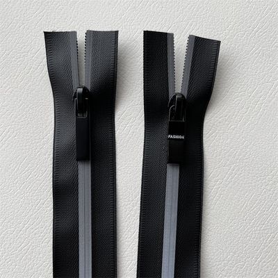 Cerradura resistente al agua TPU/PU, cerraduras impermeables con banda reflectante en dos lados para exteriores, chaqueta, prendas