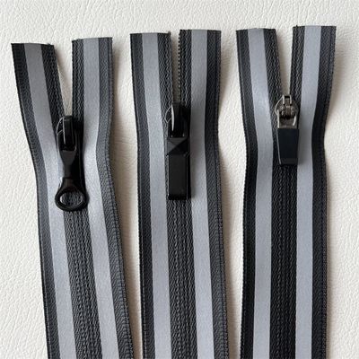 Cerradura resistente al agua TPU/PU, cerraduras impermeables con banda reflectante en dos lados para exteriores, chaqueta, prendas