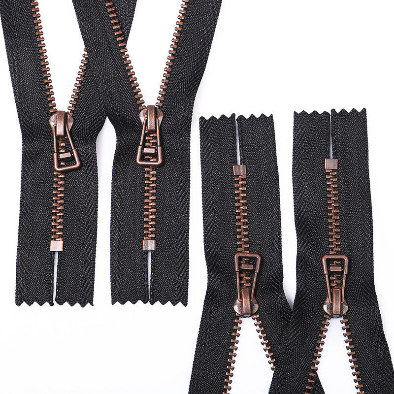 5# cierre de extremo anti-cobre cremalleras metálicas para ropa de mujer hombre chaqueta cremallera cremallera de metal personalizado